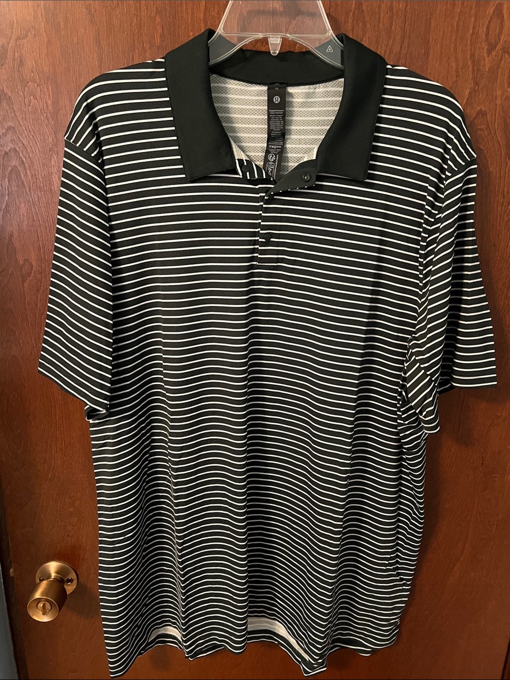 Lululemon Men’s Dark Green/White Striped Polo